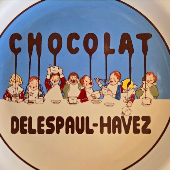 Pottery Barn Ceramic Chocolate Dessert Plate, Blue Chocolat Delespaul-Havez - Picture 3 of 6